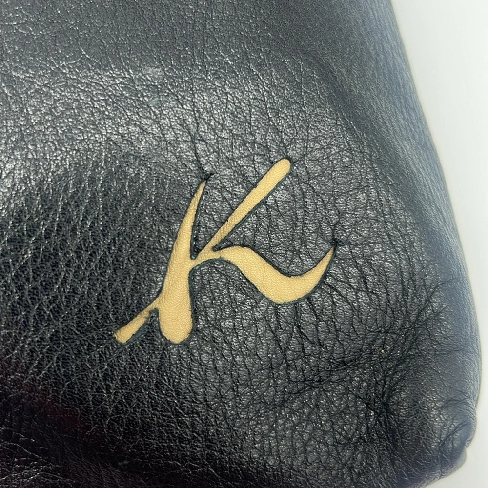 Kitamura Vintage Black/Tan/Gold Leather Crossbody